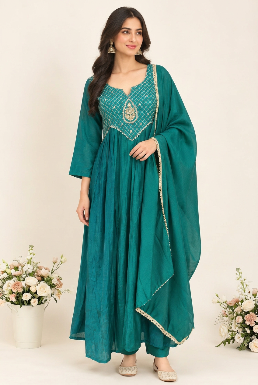 Riva Musturd Color Mul Chanderi Suit