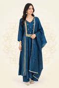 Riva Blue Color Mul Chanderi Suit