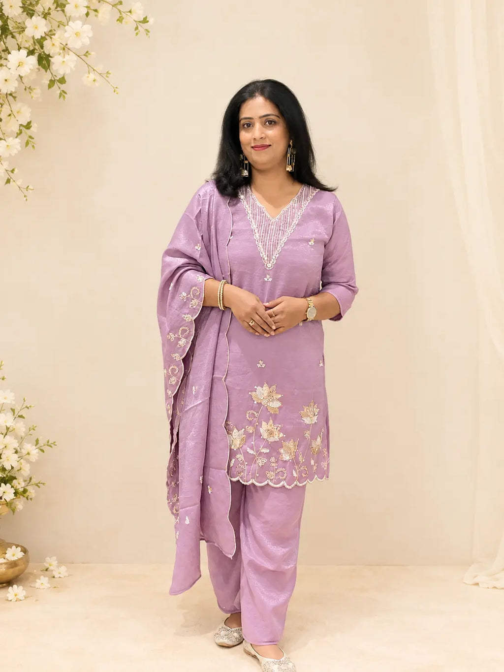 Amber Premium Purple Color Suit Set