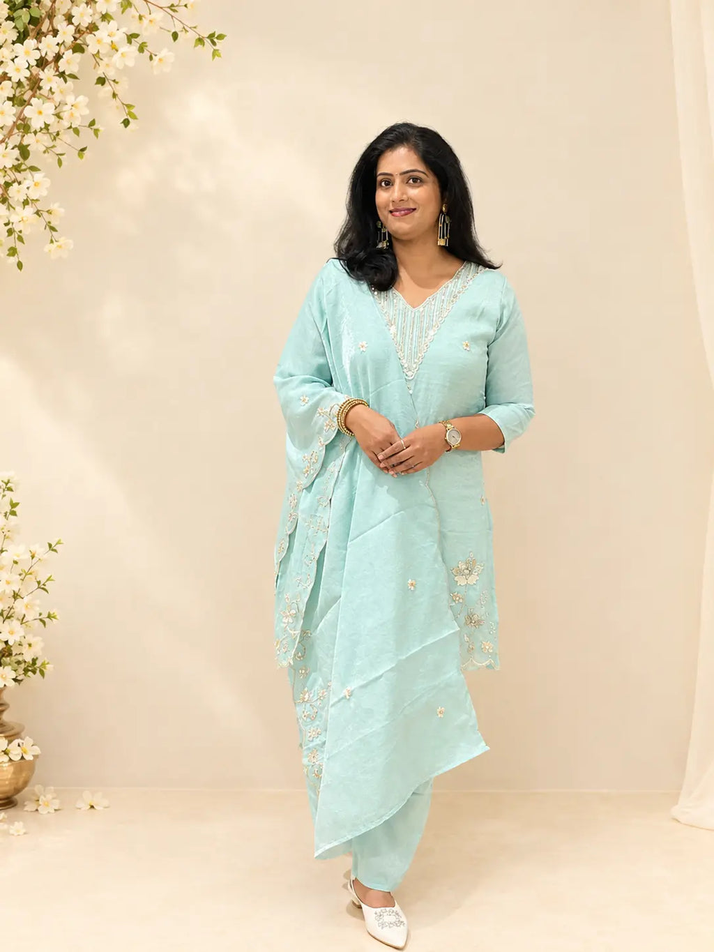Amber Premium Sky Blue Suit Set