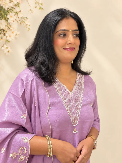 Amber Premium Purple Color Suit Set