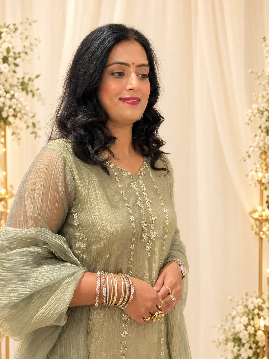 Ridha Champagne Golden Color Suit