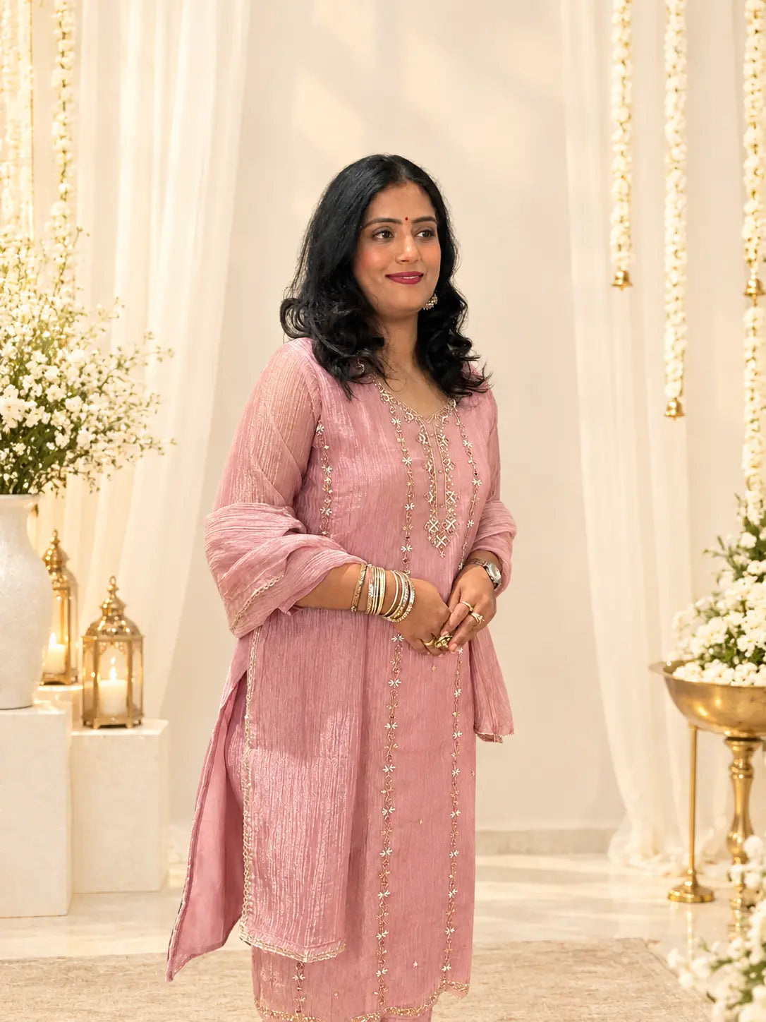 Ridha Pink Color Suit