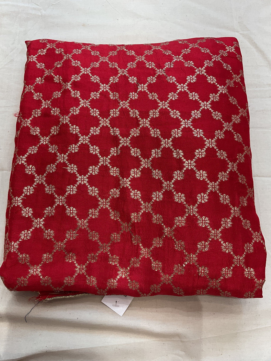 Banarsi silk suit set Red color