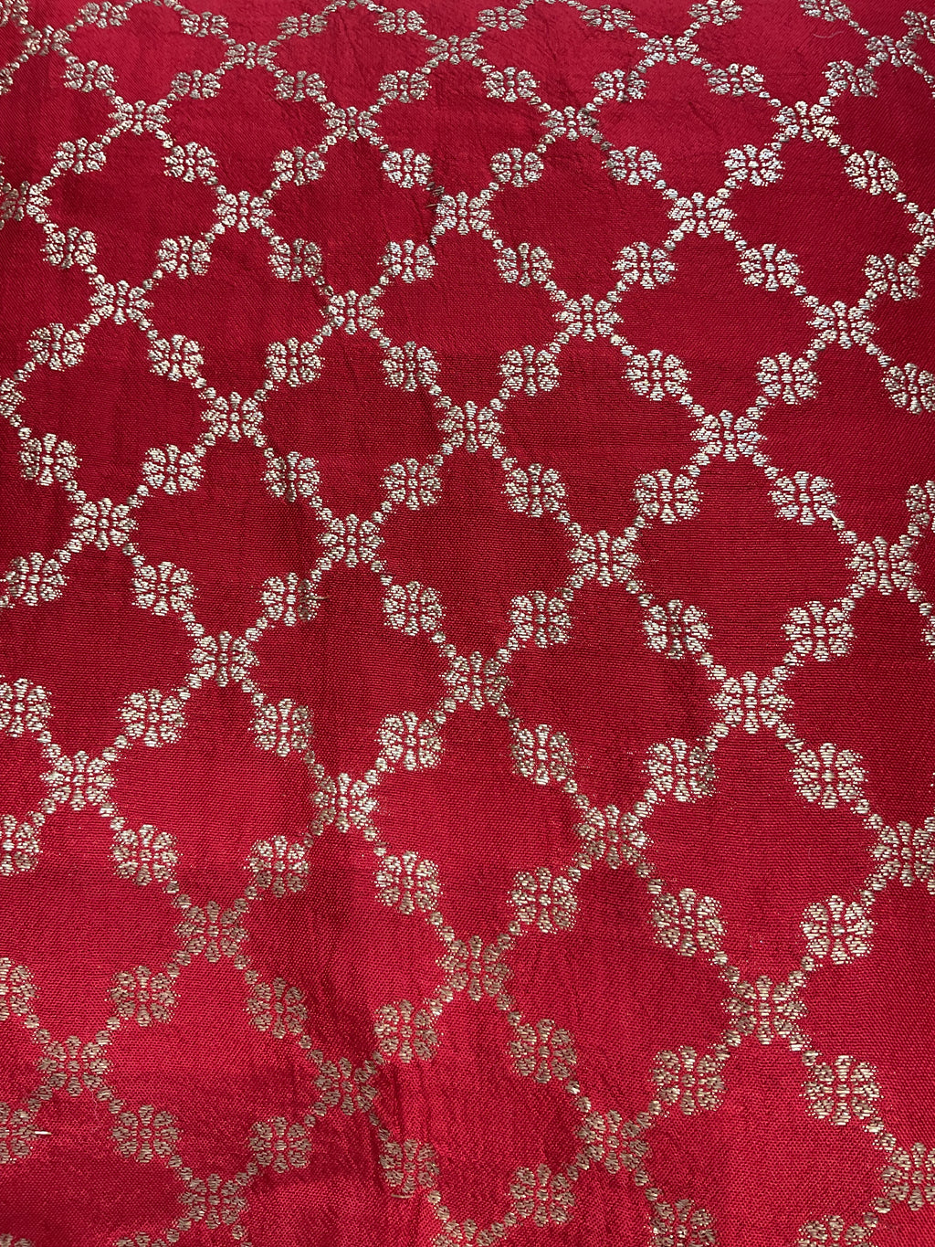 Banarsi silk suit set Red color