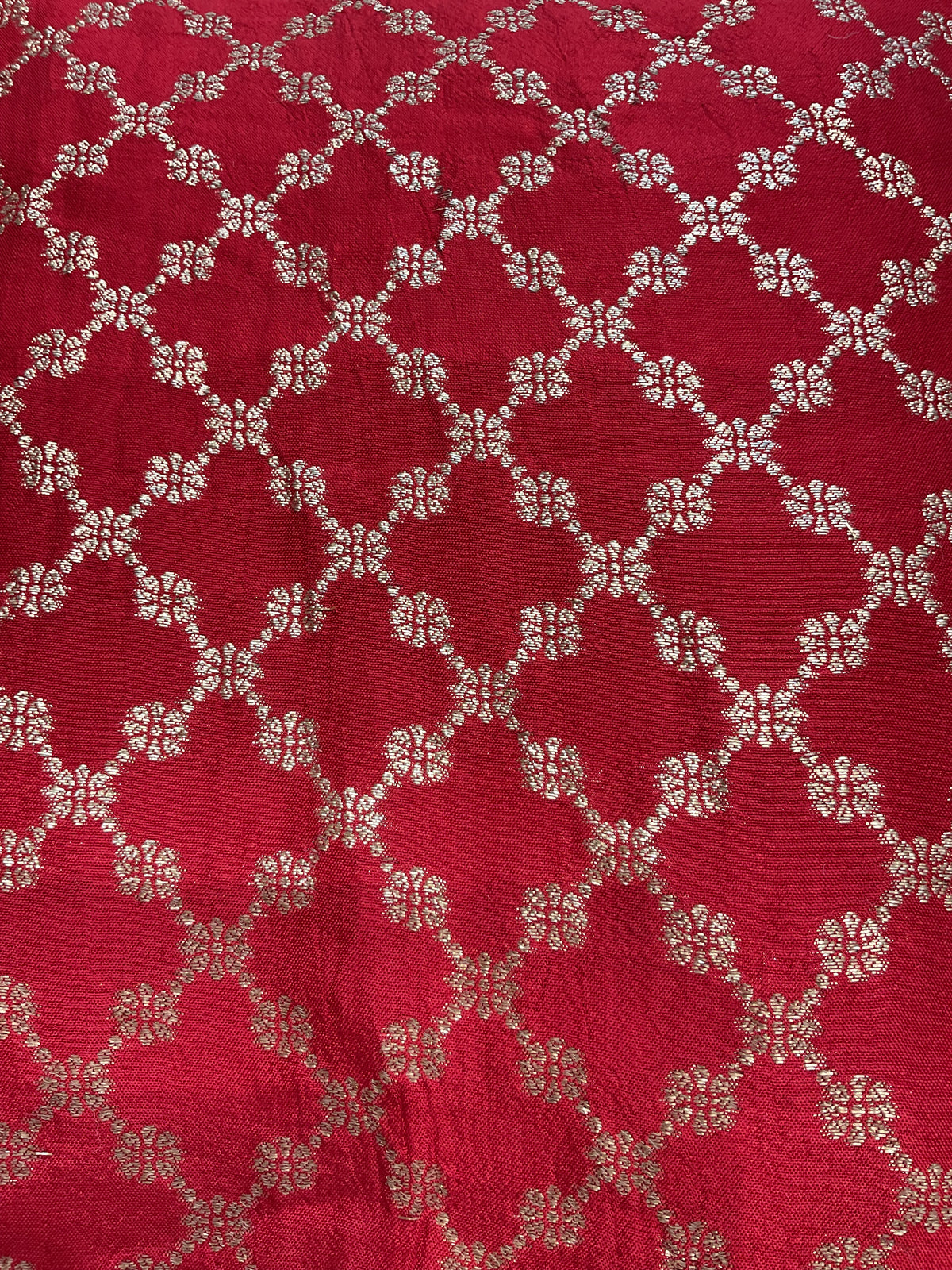 Banarsi silk suit set Red color