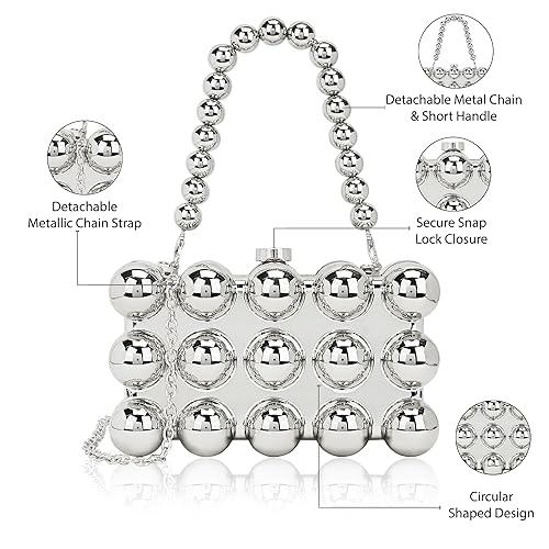 Clutch Cherish Rectangle Silver Color