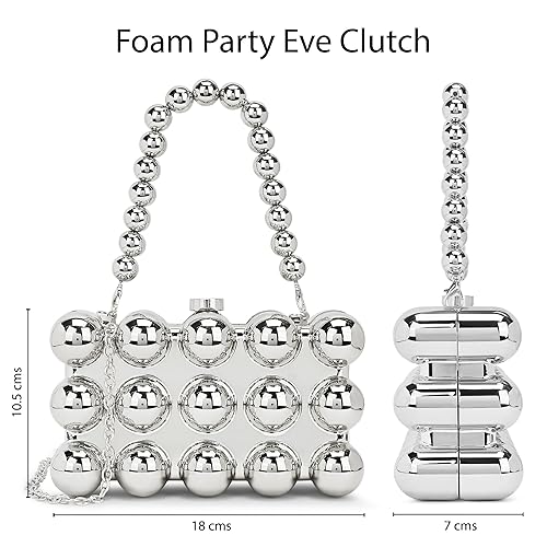 Clutch Cherish Rectangle Silver Color