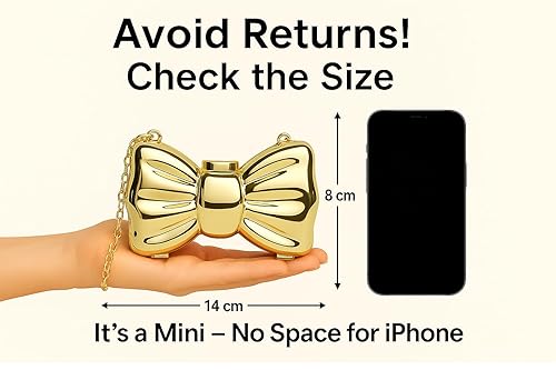 Clutch Mini Bow Style Golden Color