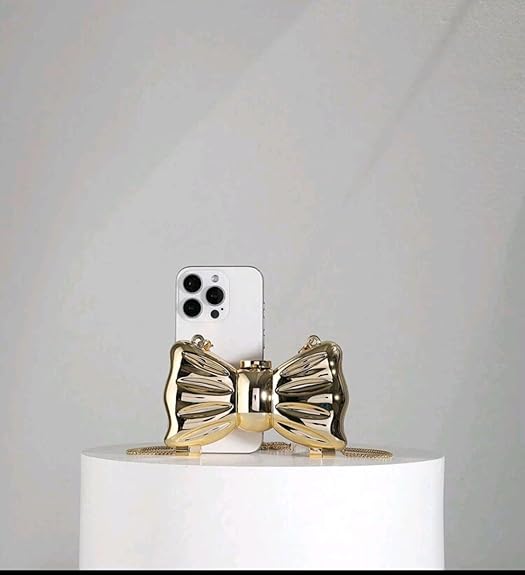 Clutch Mini Bow Style Golden Color