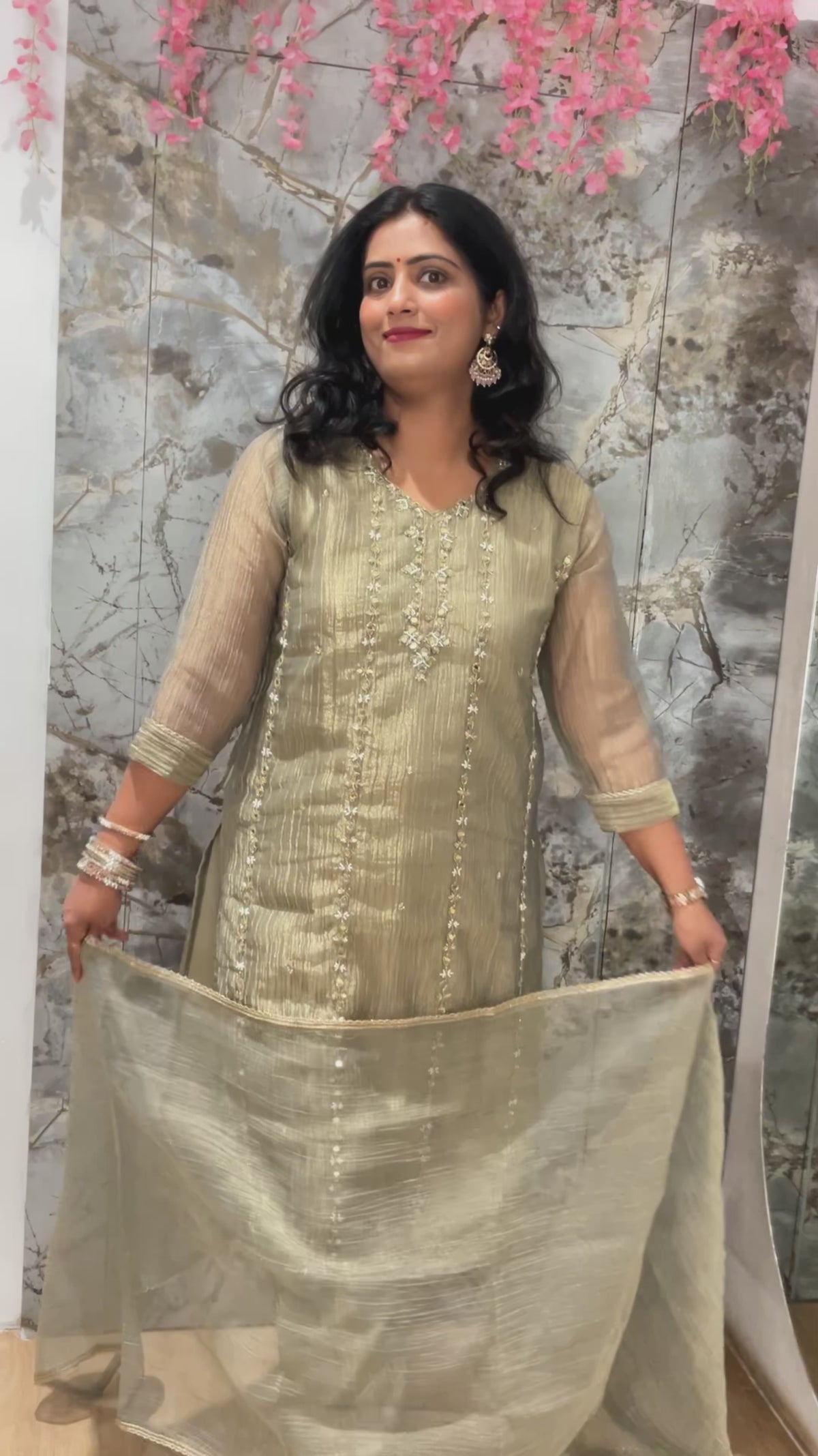 Ridha Champagne Golden Color Suit
