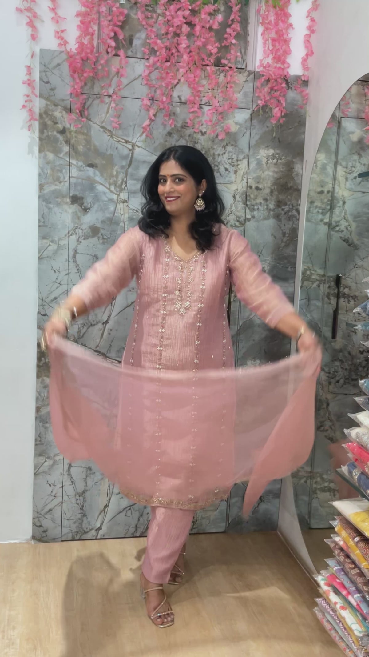 Ridha Pink Color Suit