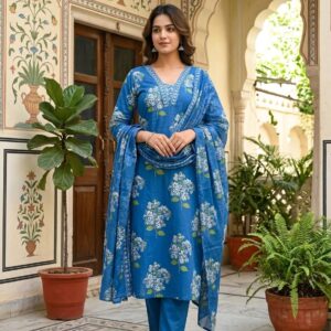 Cotton Block printed suit set